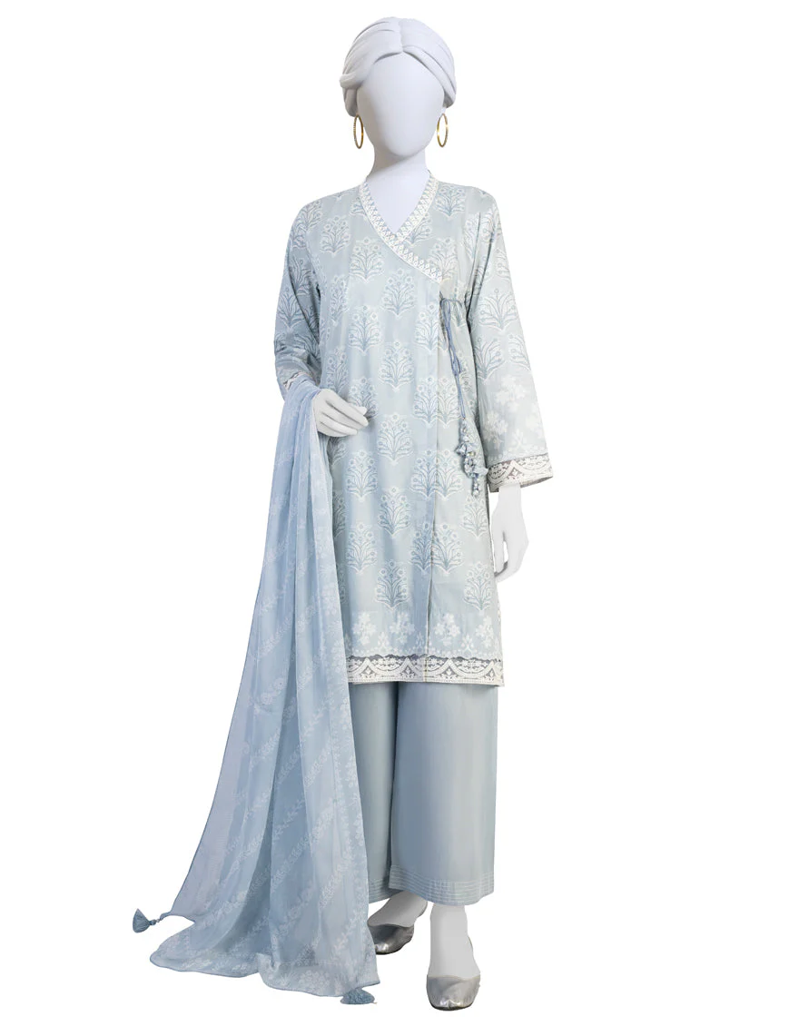 BLUE LAWN 3PC STITCHED | JLAWN-S-US-23-206/S NAHAR