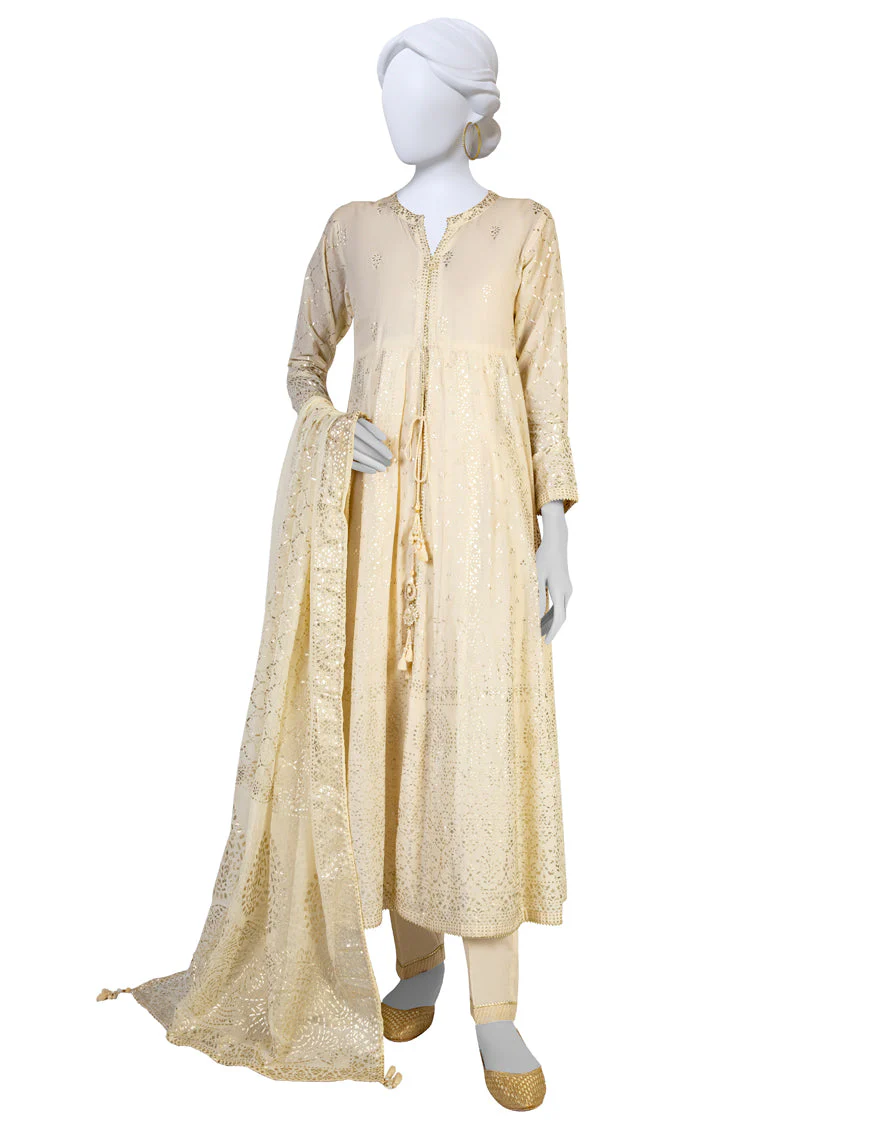 OFF WHITE LAWN 3PC STITCHED | JLAWN-S-US-23-212/S OFF WHITE