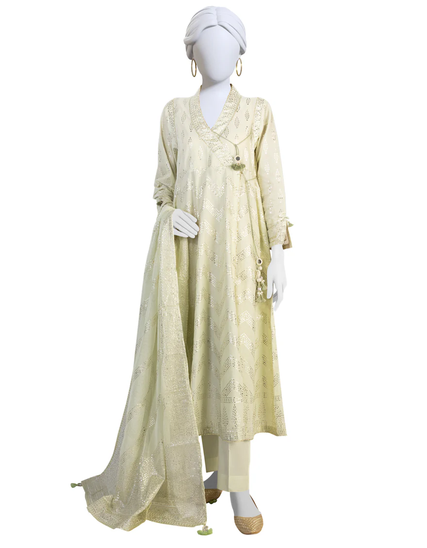 MINT GREEN LAWN 3PC STITCHED | JLAWN-S-US-23-213/S MINT