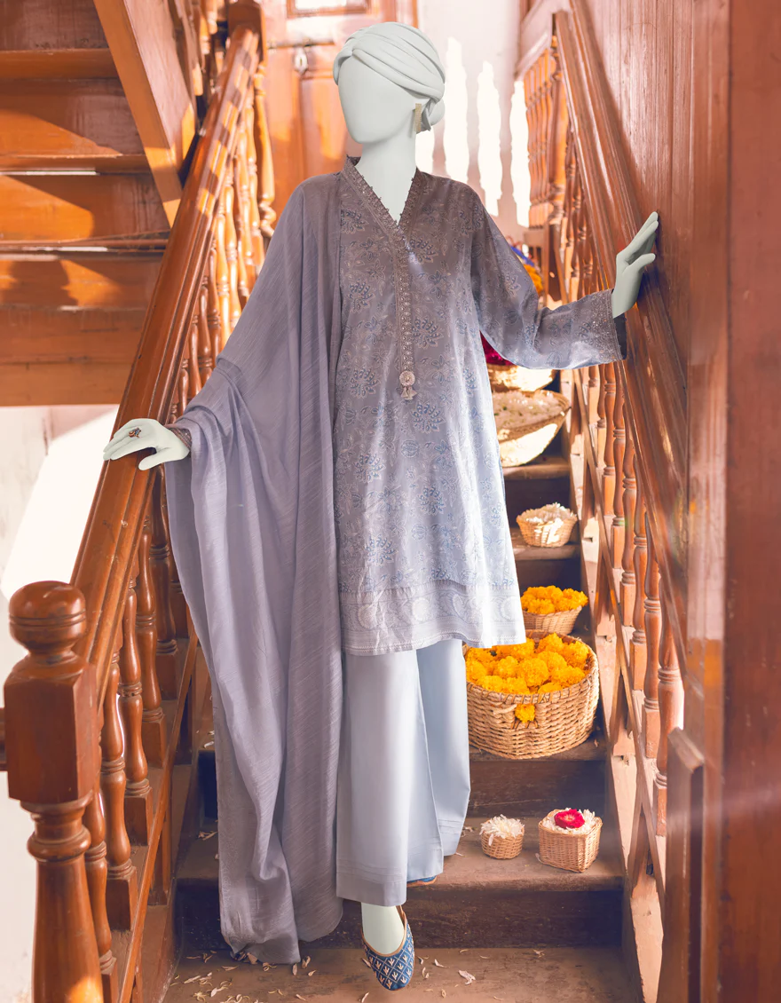BLUE LAWN 3PC UNSTITCHED | JLAWN-S-US-23-272 ALESIA