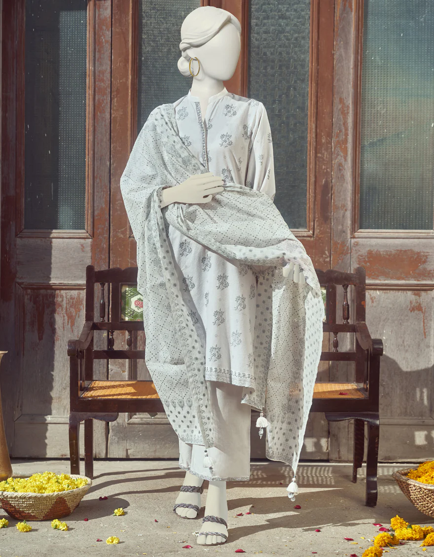 OFF WHITE LAWN 3PC UNSTITCHED | JLAWN-S-US-23-283 KHES