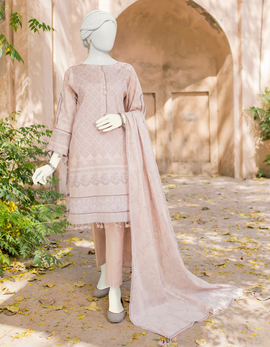 TEA PINK 3PC UNSTITCHED | JLAWN-S-US-23-396 RIWAAJ-4