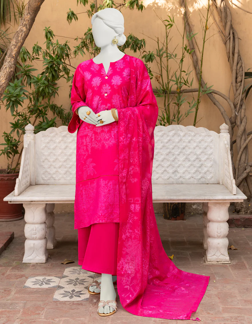 PINK 3PC UNSTITCHED | JLAWN-S-US-23-408 BLANCHE