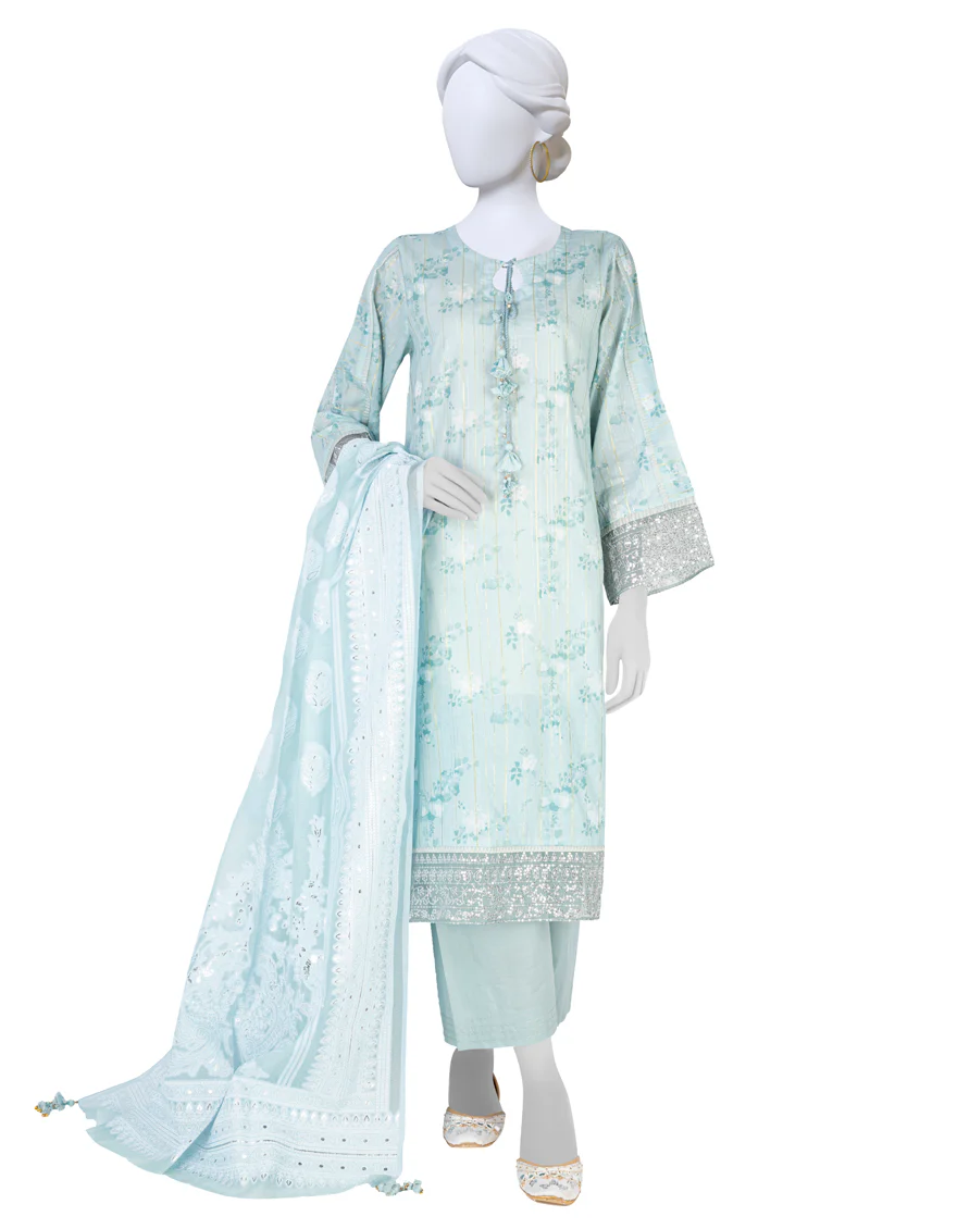 LIGHT BLUE 3PC STITCHED | JLAWN-S-US-23-416/S NAZM E ZARI-3