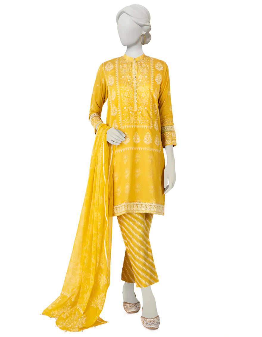 YELLOW LAWN 3PC STITCHED | JLAWN-S-US-23-426/S KANTHA KARI-3