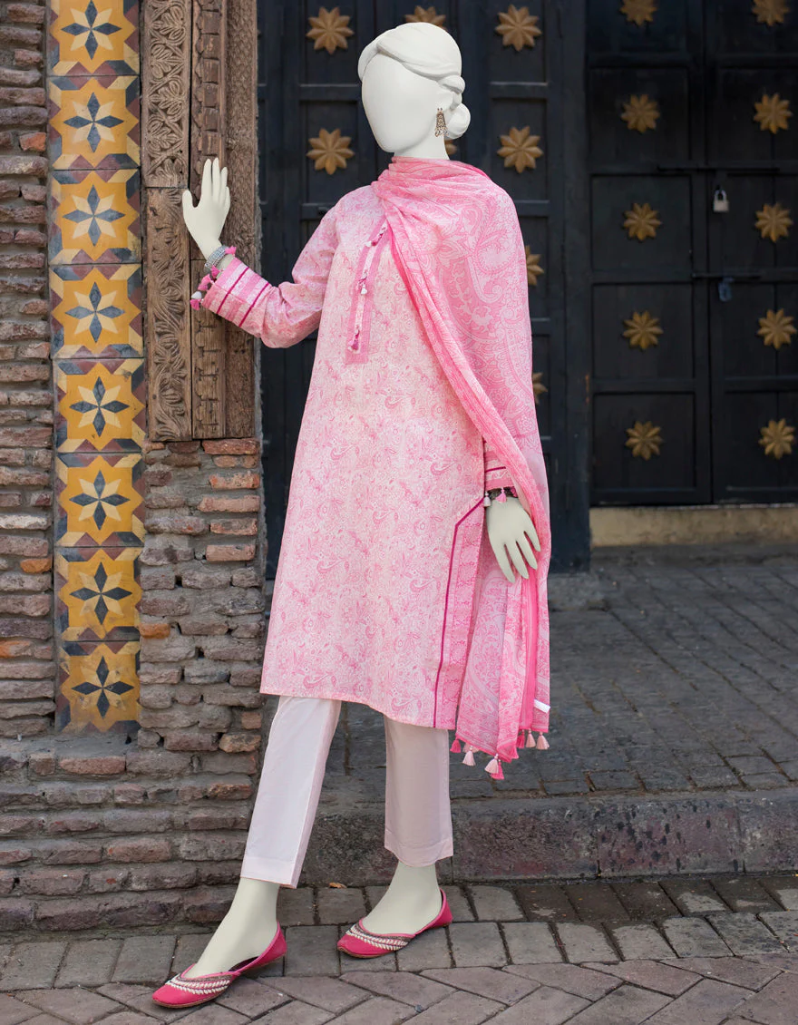 PINK 3PC UNSTITCHED | JLAWN-S-US-23-457 RIWAYAT-3