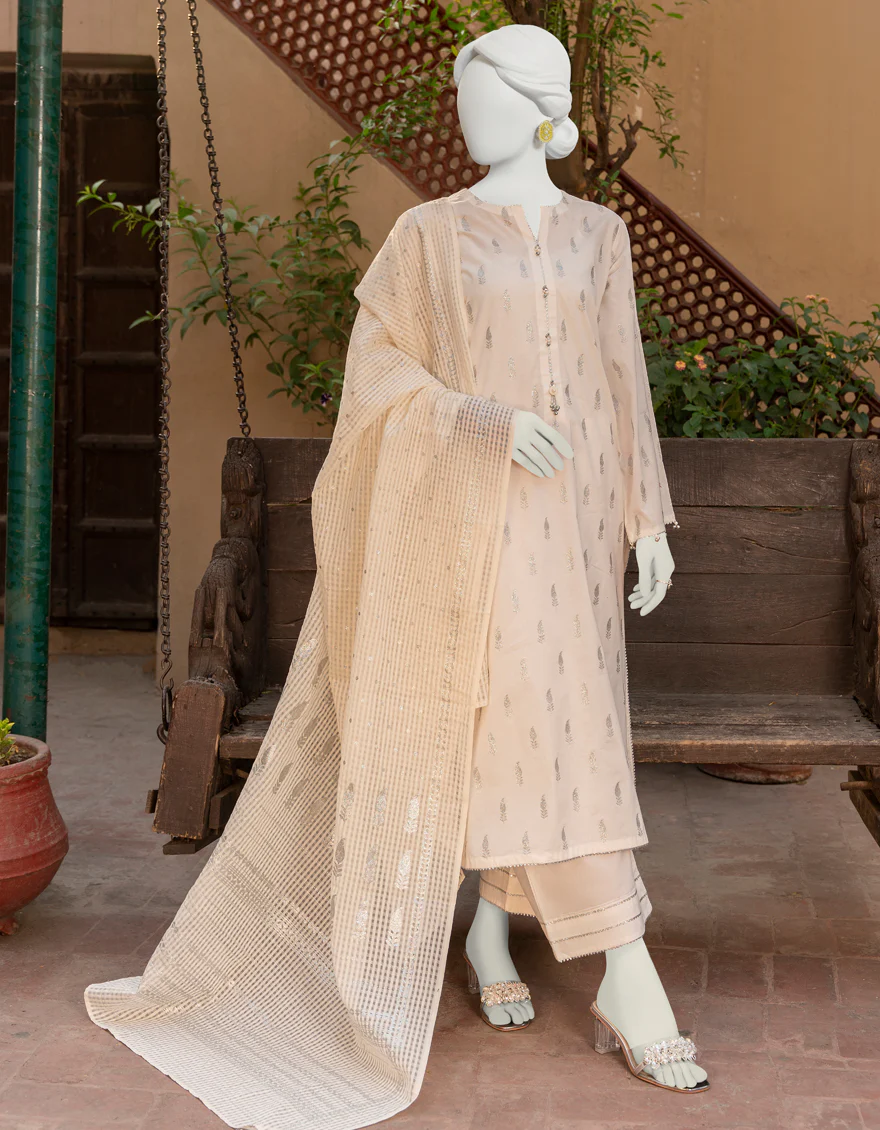 OFF WHITE LAWN 3PC UNSTITCHED | JLAWN-S-US-23-471 KOH E NOOR-1