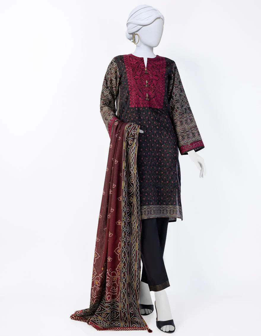 BLACK 3PC STITCHED | JLAWN-US-04-066/S