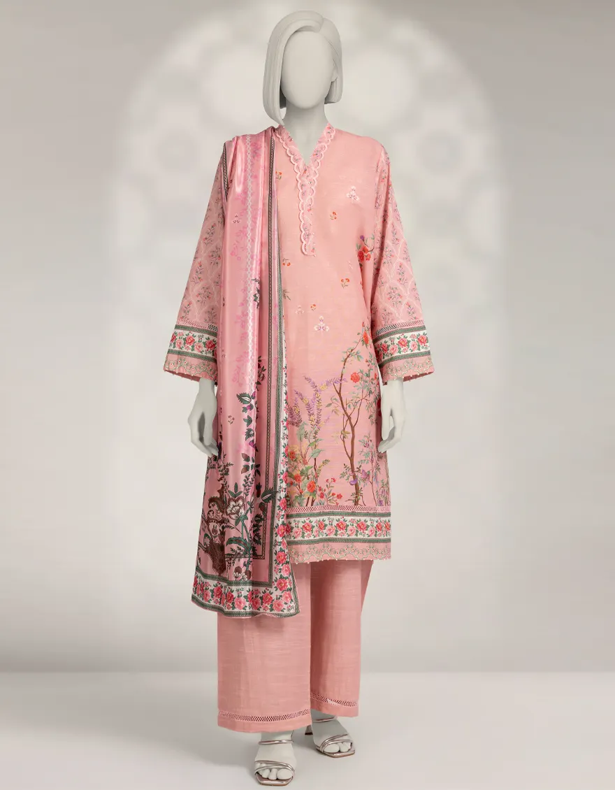 PINK CAMBRIC 3PC STITCHED | JLAWN-W-25-291/S MOONLIT BLOOMS-7