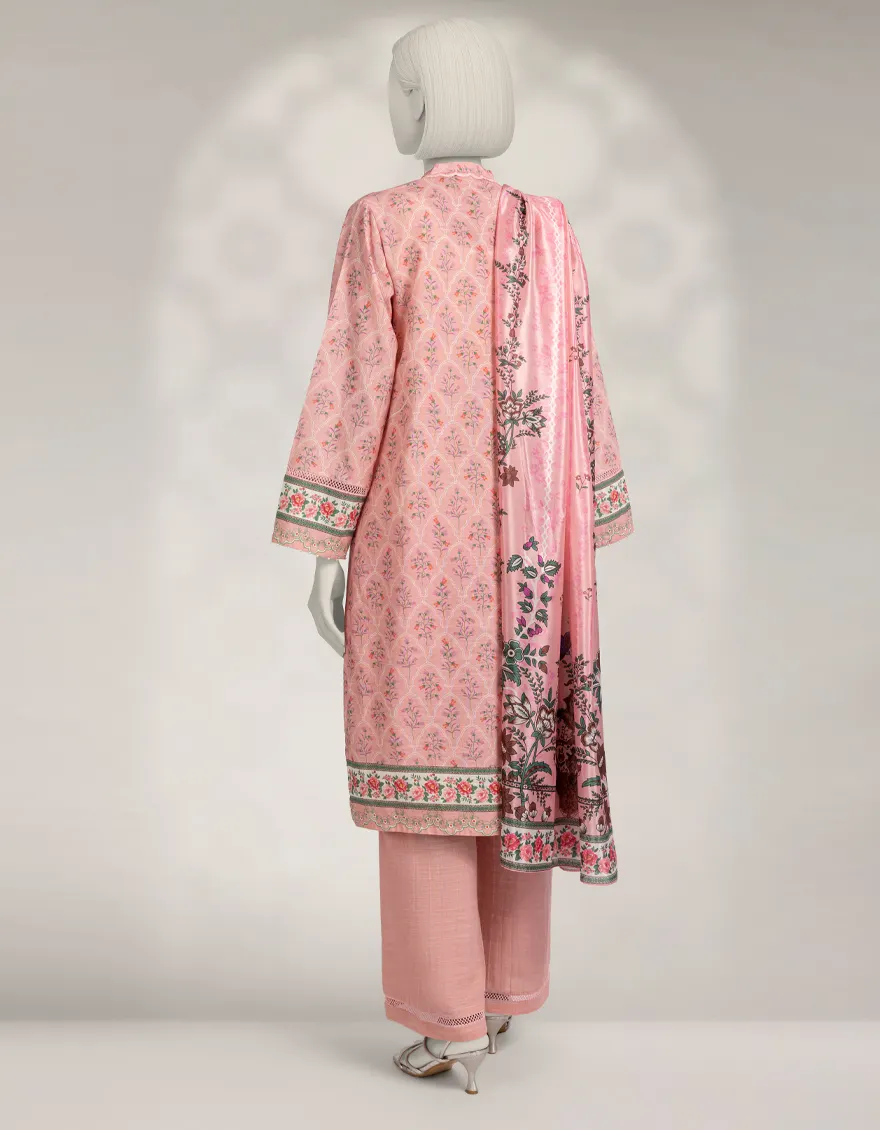 PINK CAMBRIC 3PC STITCHED | JLAWN-W-25-291/S MOONLIT BLOOMS-7 - Image 3