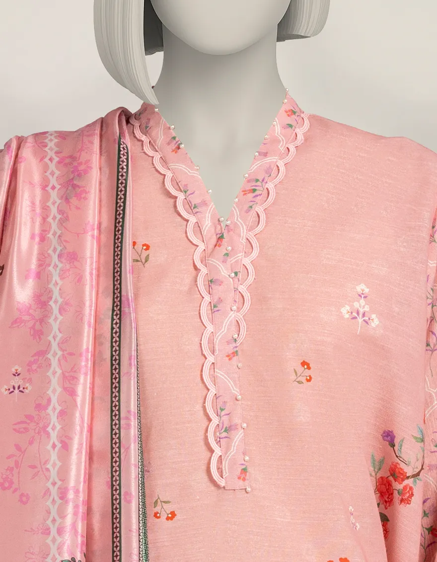 PINK CAMBRIC 3PC STITCHED | JLAWN-W-25-291/S MOONLIT BLOOMS-7 - Image 4