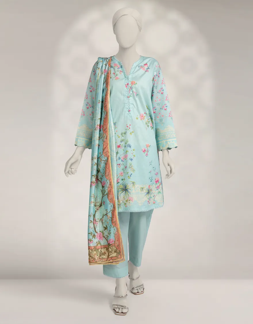 FEROZI CAMBRIC 3PC STITCHED | JLAWN-W-25-292/S MOONLIT BLOOMS-8