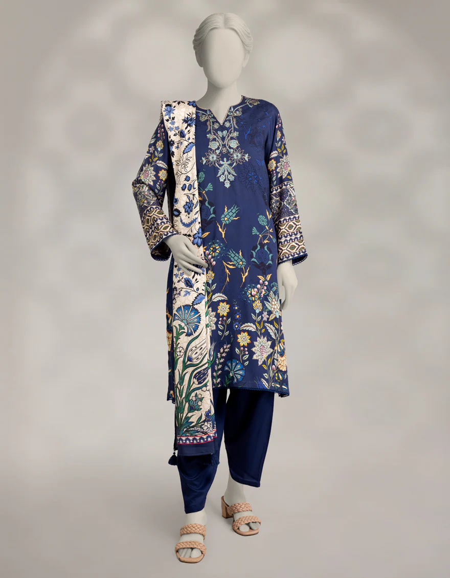 BLUE MARINA 3PC STITCHED | JLAWN-W-25-304/S TURKISH-04