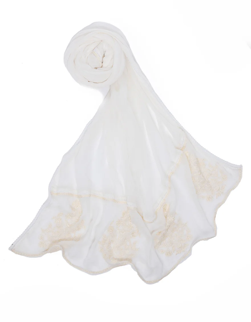 WHITE CHIFFON DUPATTA | JLDP-S-24-2633 FB/MONOCHROME-04