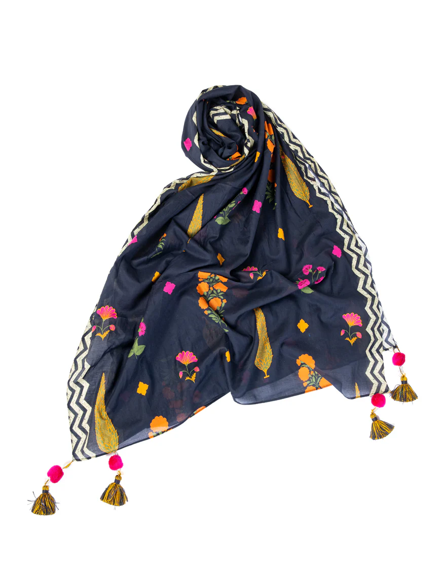 BLACK LAWN DUPATTA | JLDP-S-24-2653 FB/PASTE PRINT-09