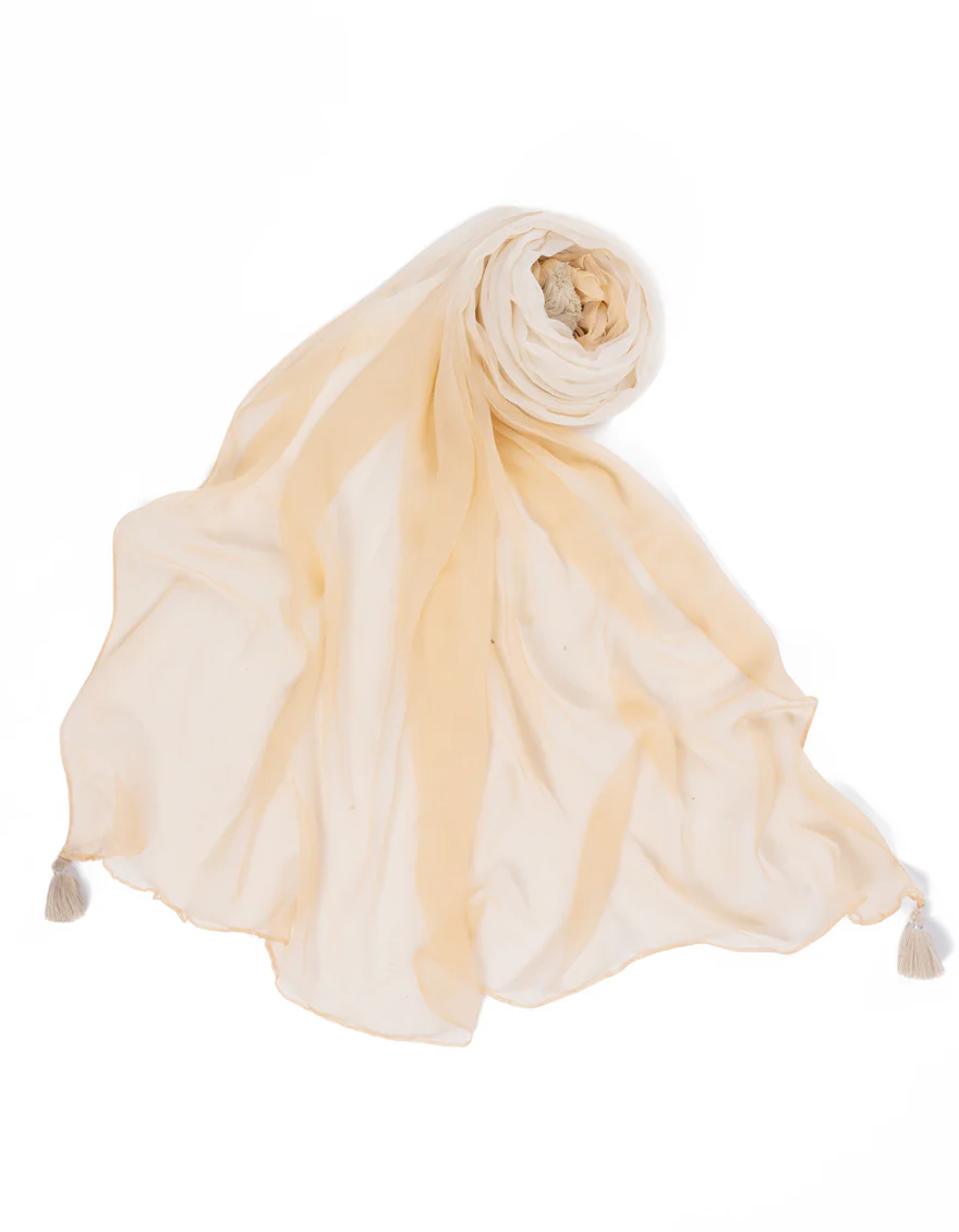 BEIGE IMPURE CHIFFON DUPATTA | JLDP-S-25-2614 FB/BASIC-03