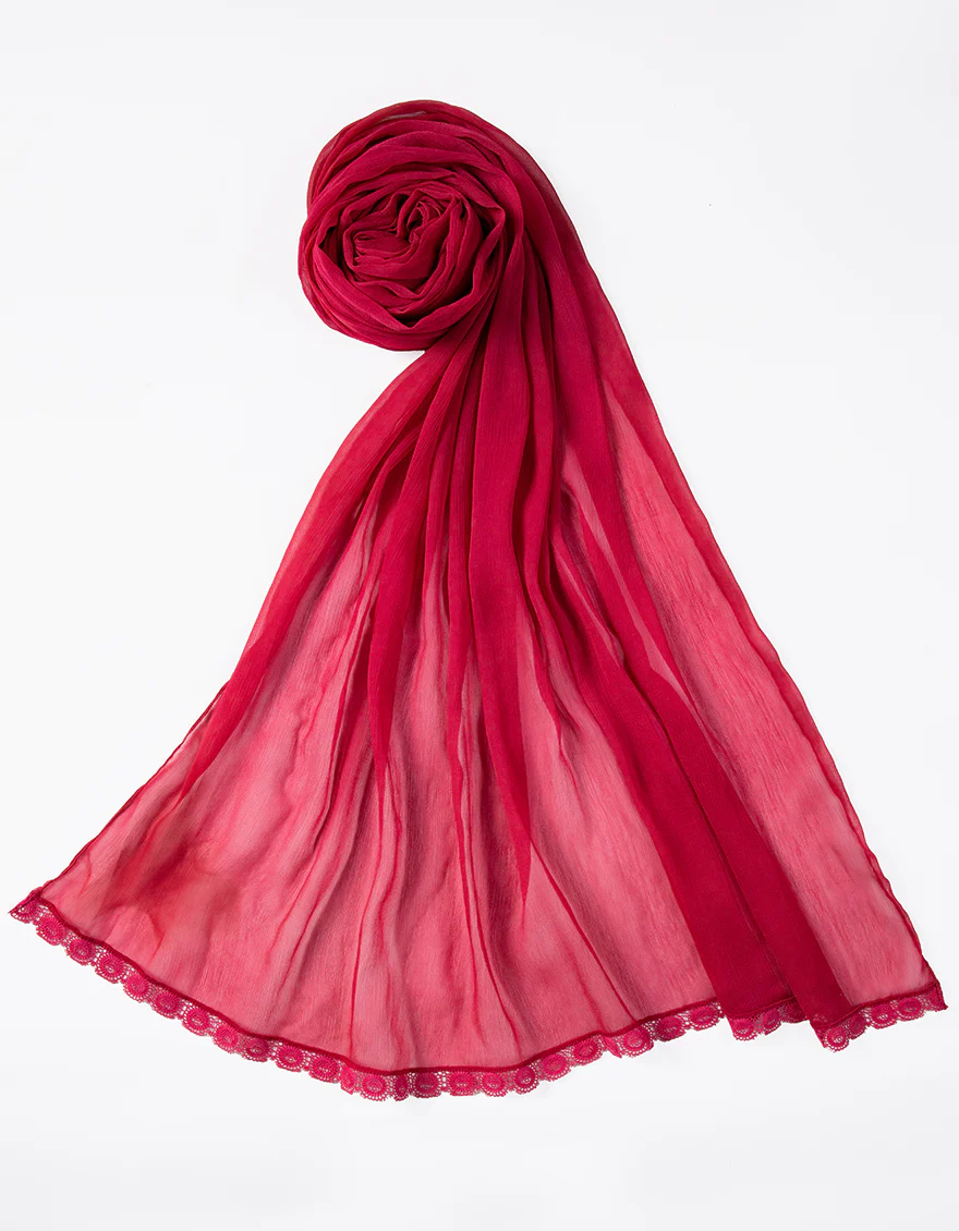 MAROON IMPURE CHIFFON DUPATTA | JLDP-S-25-2634 FB/BASIC-05