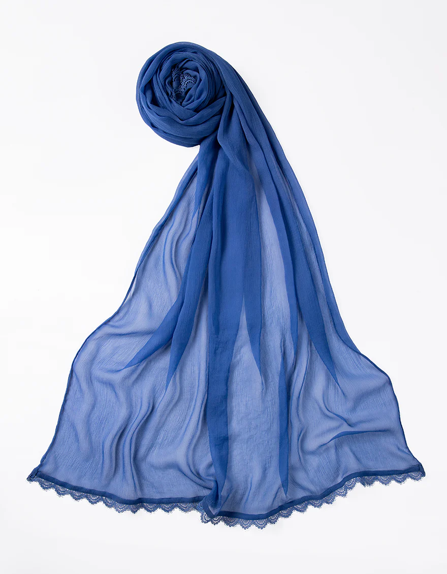 BLUE IMPURE CHIFFON DUPATTA | JLDP-S-25-2635 FB/BASIC-06