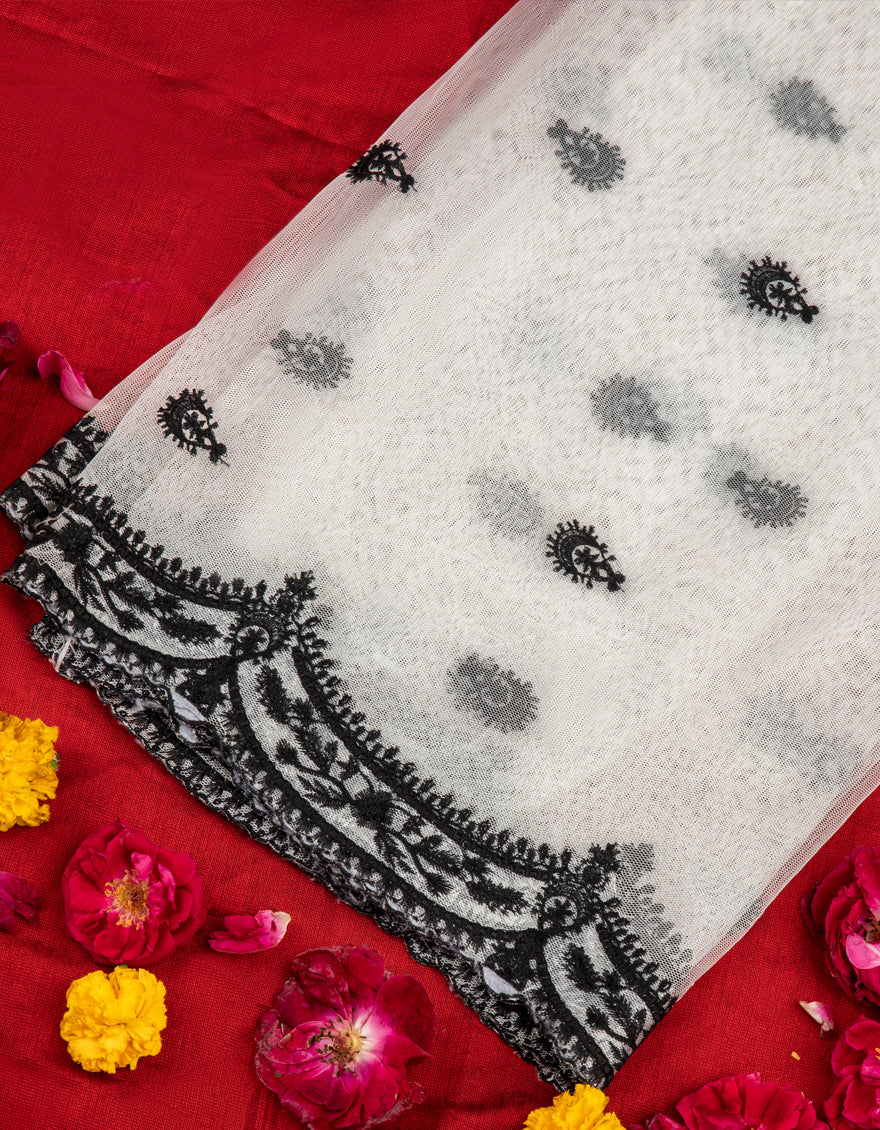 WHITE DUPATTA | JLDP-US-22-069 FB/POLYNET