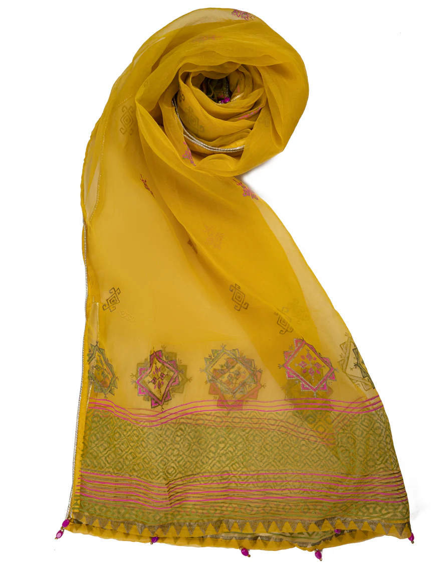 MUSTARD ORGANZA DUPATTA | JLDP-US-22-108 FB/AM-2062