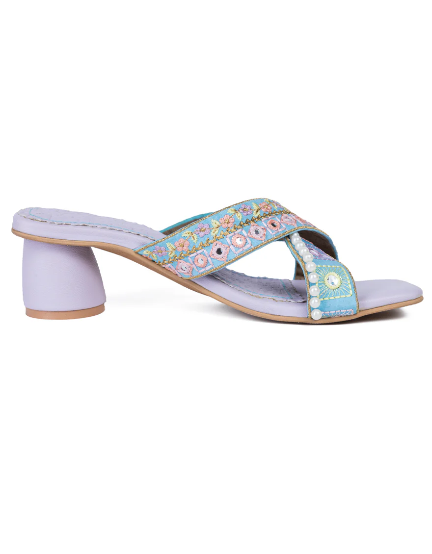 PURPLE SILK CHAPPAL | JLFWC-24-1270 FB/FLORAL PARADISE-2 - Image 2
