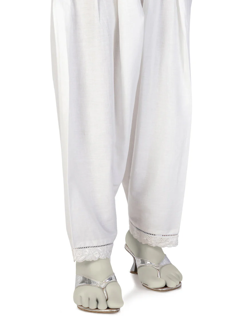 WHITE LAWN SHALWAR | JLSH-25-8031-A FB/EM