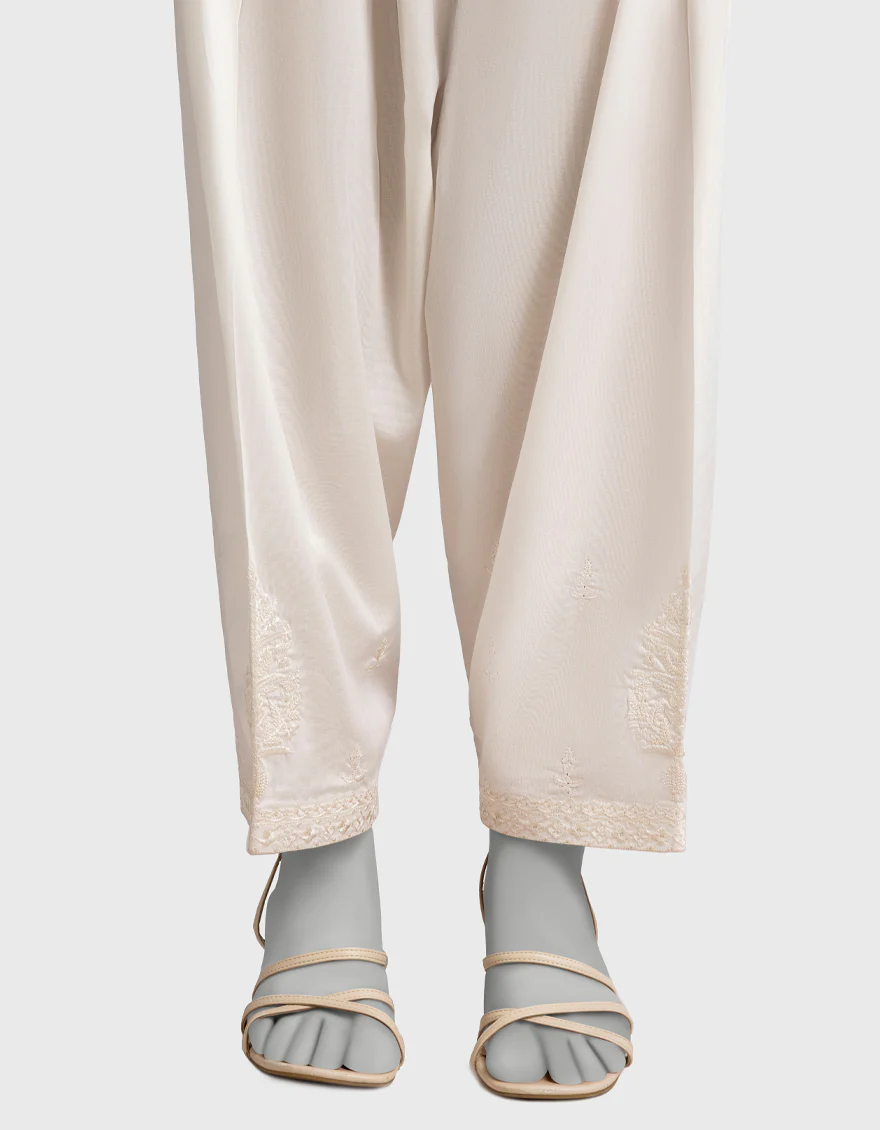 WHITE CAMBRIC SHALWAR | JLSH-25-8063-A FB/EMB-S-1