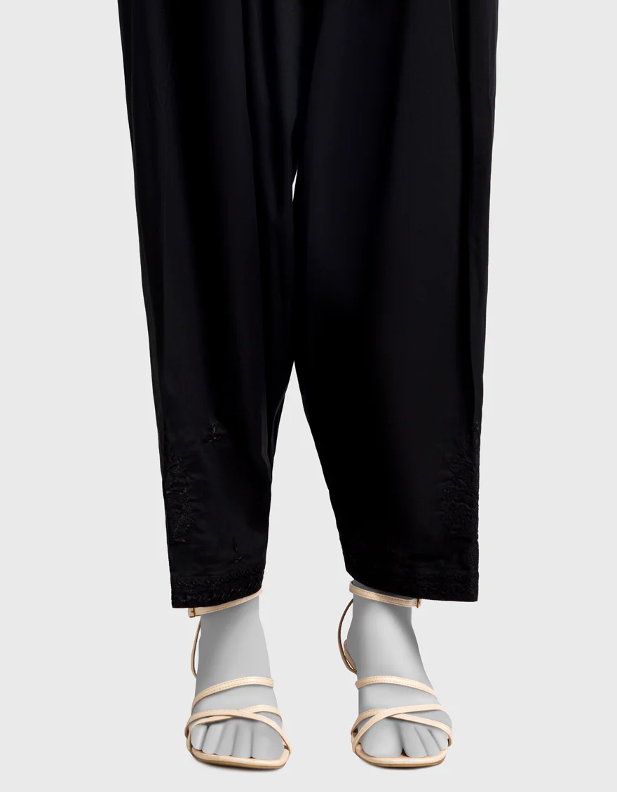 BLACK CAMBRIC SHALWAR | JLSH-25-8063-B FB/EMB-S-2