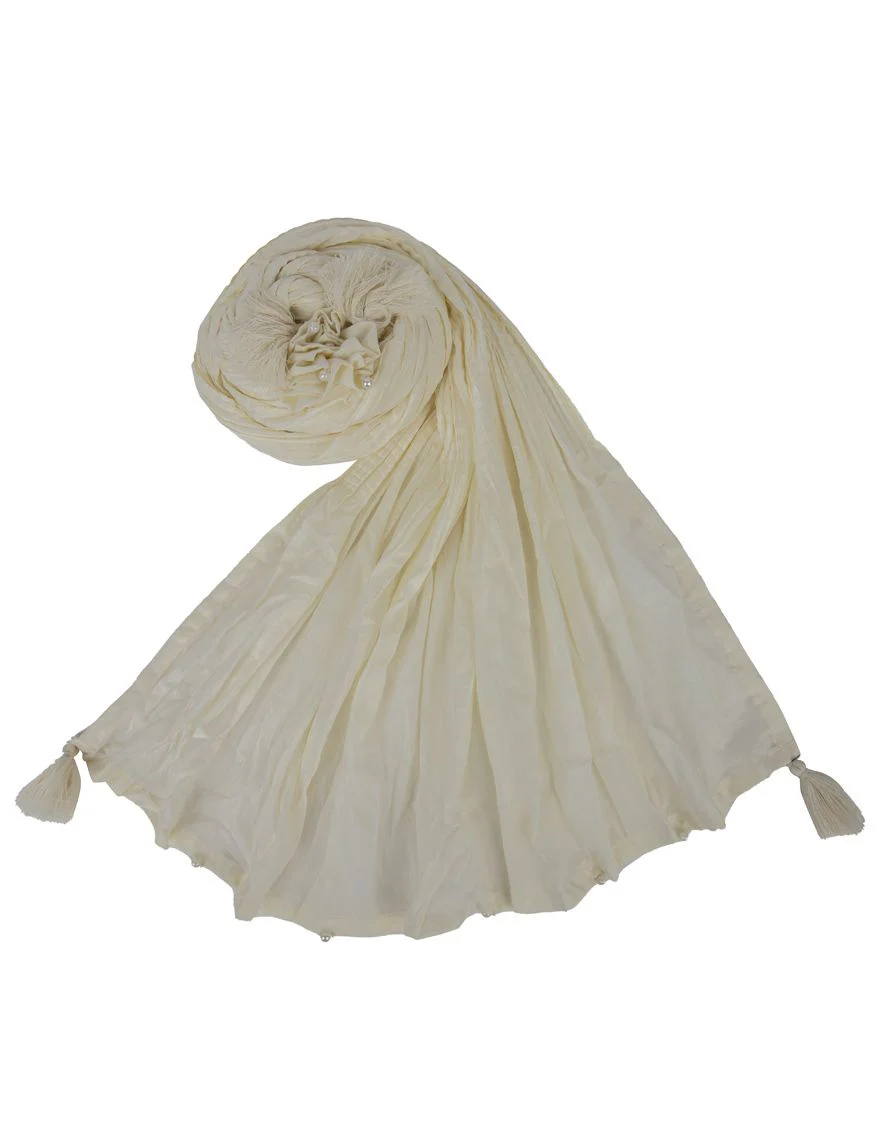 CREAM LAWN STOLE | JLST-S-STL-US-21-2604 FB/STL1-21-001