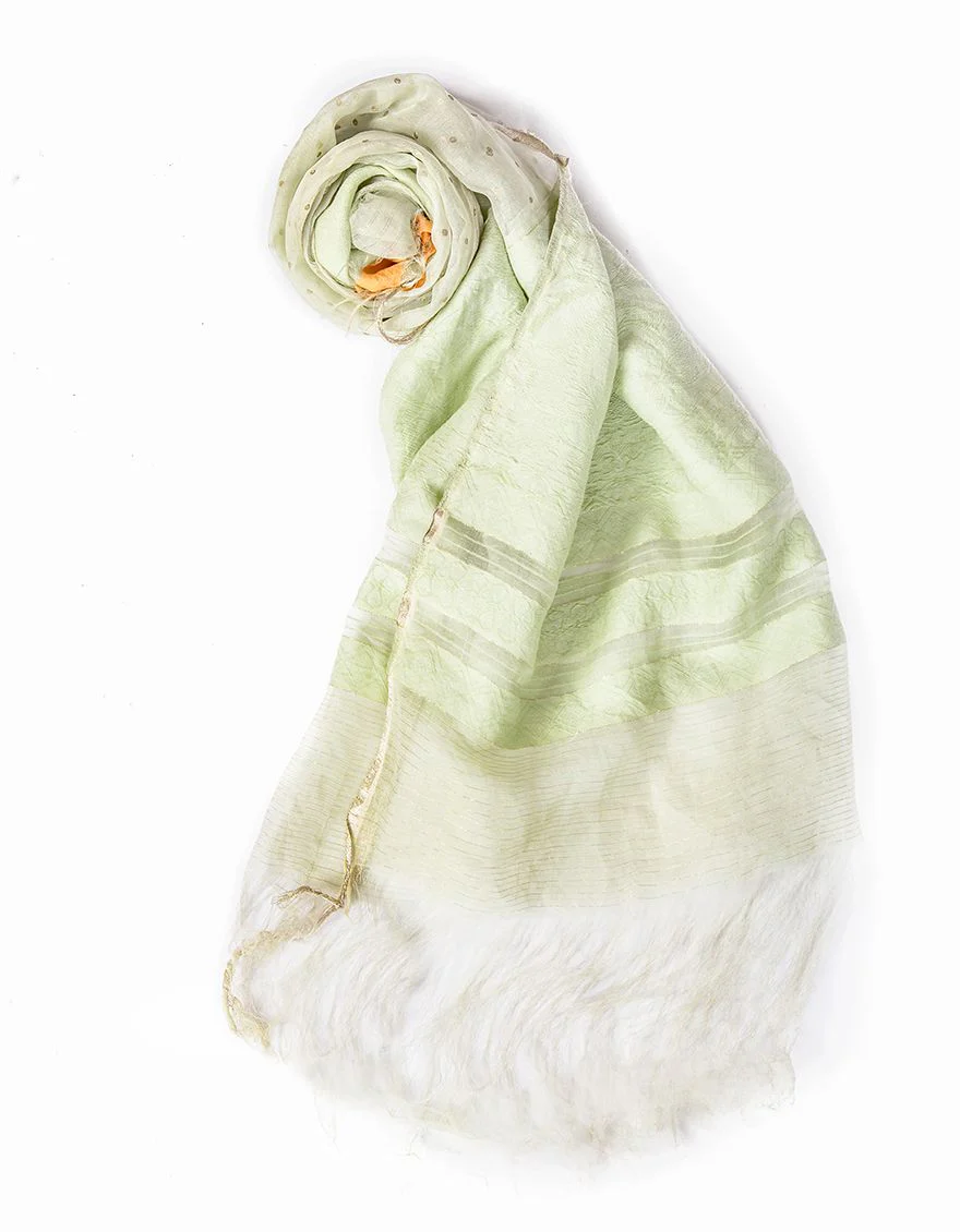 LIGHT GREEN PLAIN STOLE | JLST-S-STL-US-21-2638 FB/SDB-004/A