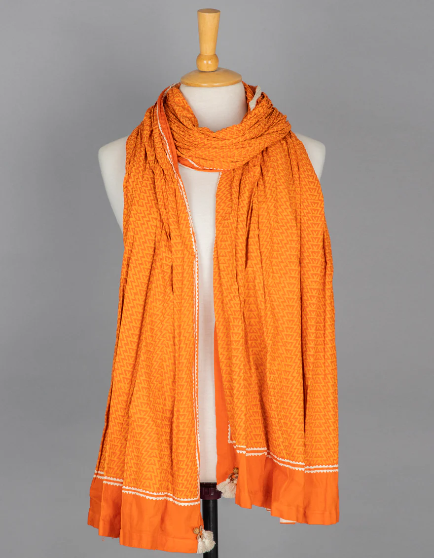ORANGE LAWN STOLE | JLST-S-STL-US-22-2603 FB/STL-22-003