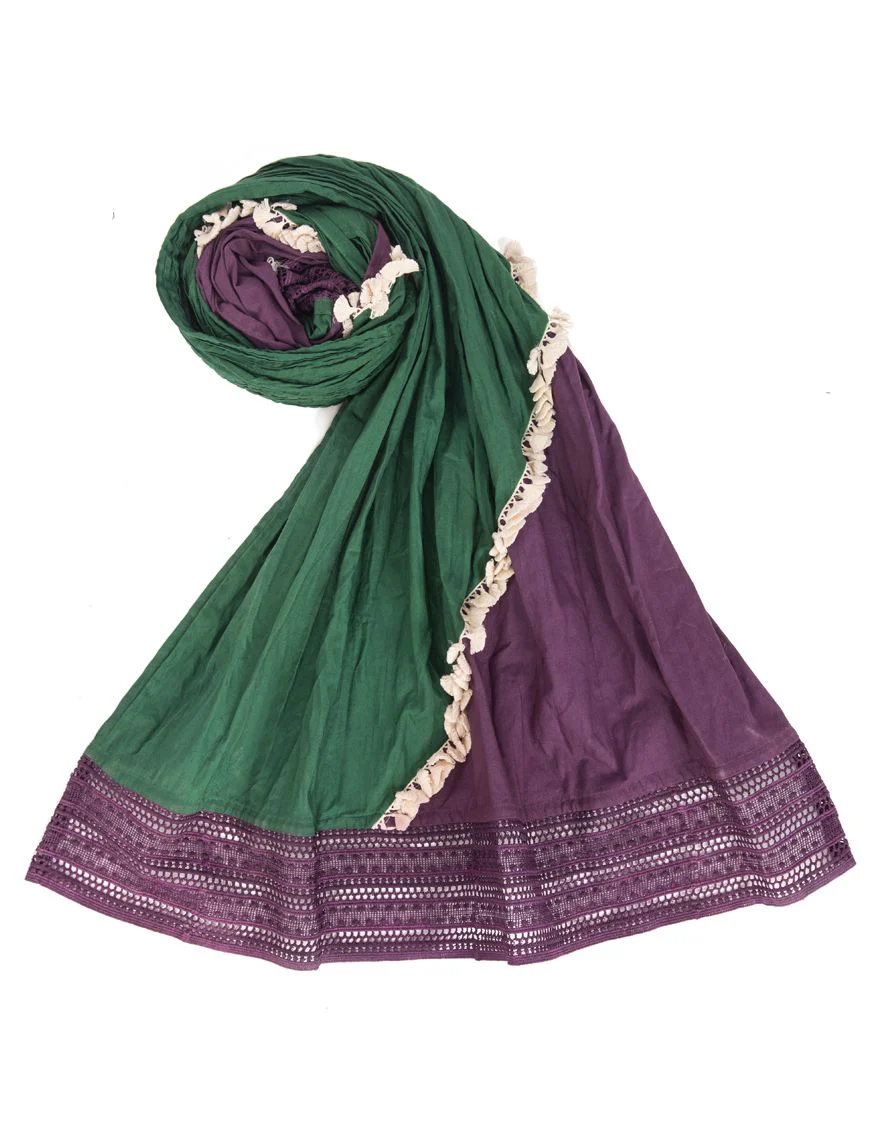PURPLE STRIPES G LAWN STOLE | JLST-W-STL-US-21-2662 FB/STLC5-21-005