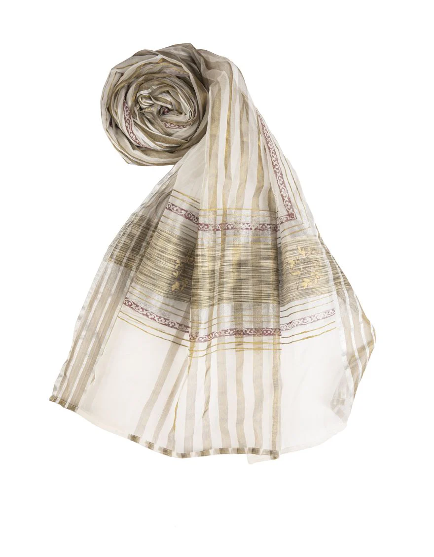 WHITE-COPPER KHADDI STOLE | JLST-W-STL-US-21-2668 FB/AMMONITE