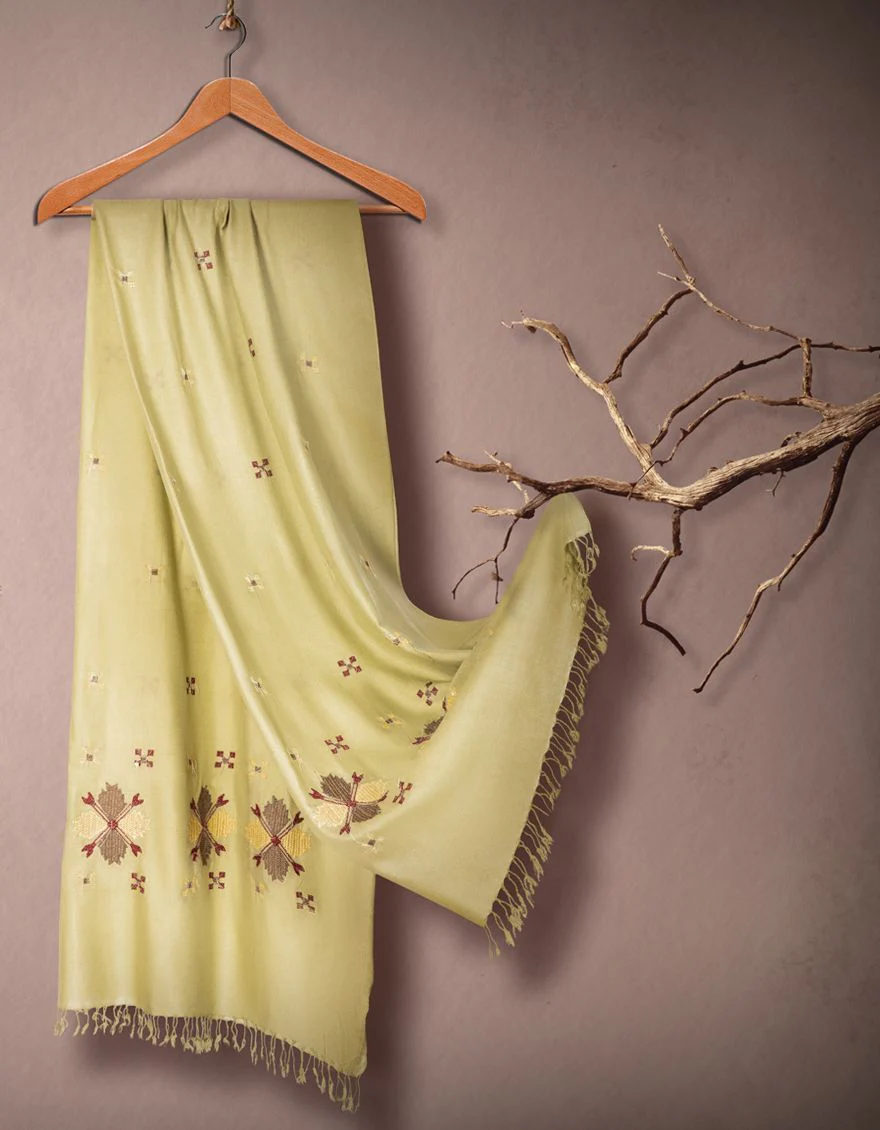 PISTACHIO GREEN SHAWL | JSH-SHW-US-21-0010 FB/ACRYLIC WOOL
