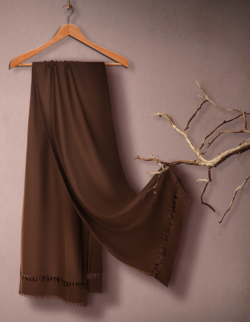 BROWN SHAWL | JSH-SHW-US-21-0027 FB/SOLID DYED SHAWL - BROWN