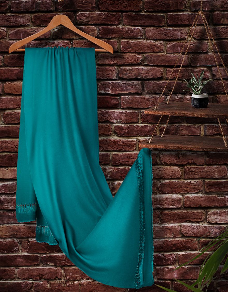 LINING BLUE SHAWL | JSH-SHW-US-21-0027 FB/SOLID DYED SHAWL - BLUE