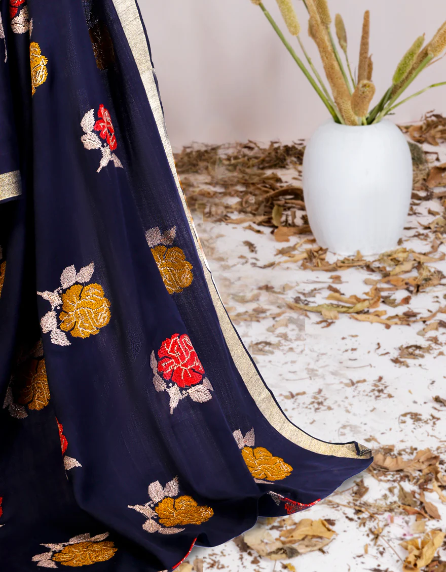 NAVY BLUE SHAWL | JSH-SHW-US-22-018 FB/SHAWL COMPUTER CROSS STITCH PHOOL