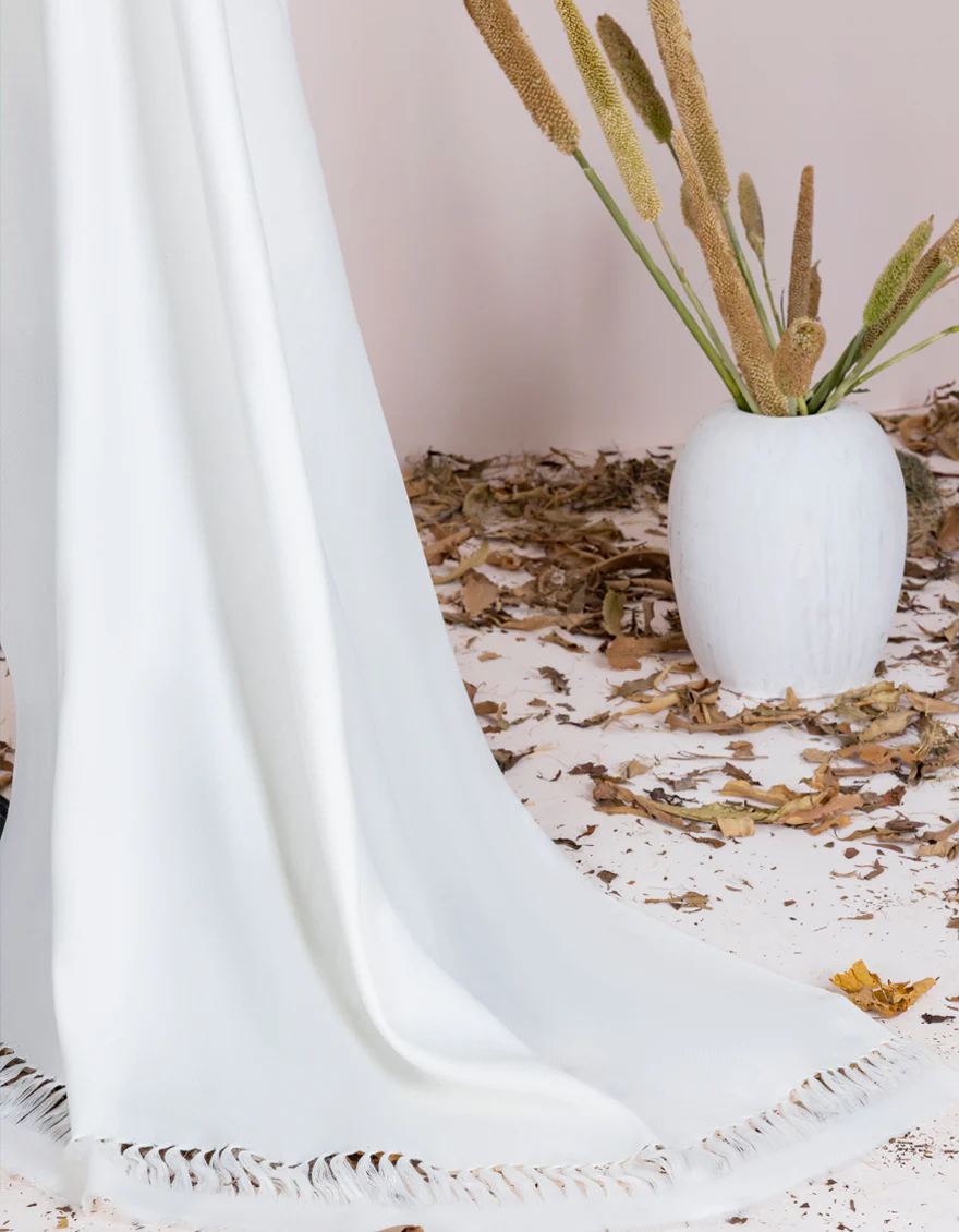 WHITE PLAIN SHAWL | JSH-SHW-US-22-070 FB/ACRYLIC PLAIN STALLER