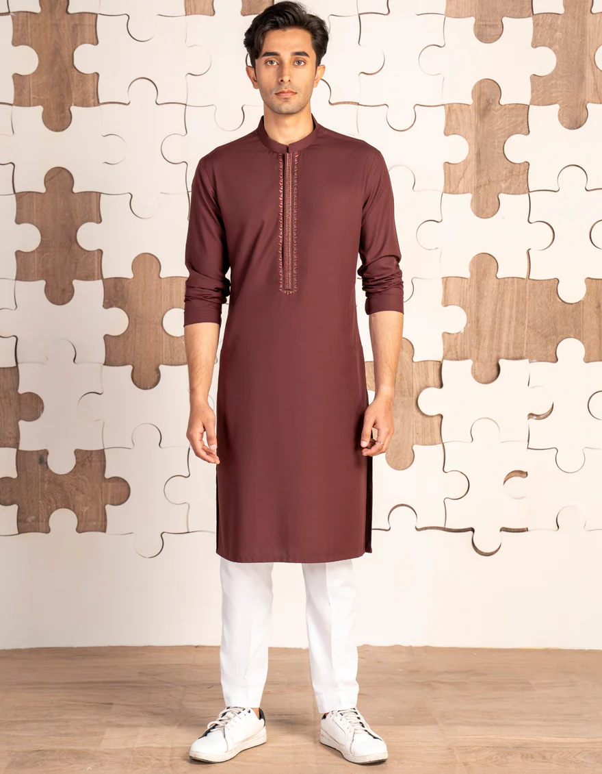 BROWN BLENDED KURTA | JTK-A-34852/S24/JJ9095-FL