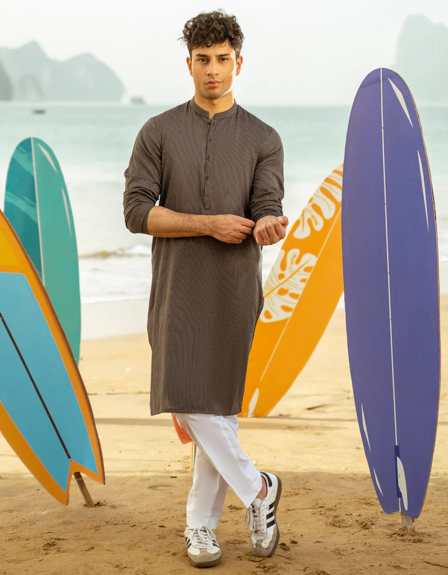 GREY COTTON KURTA | JTK-A-39230/S25/DME3187-PN
