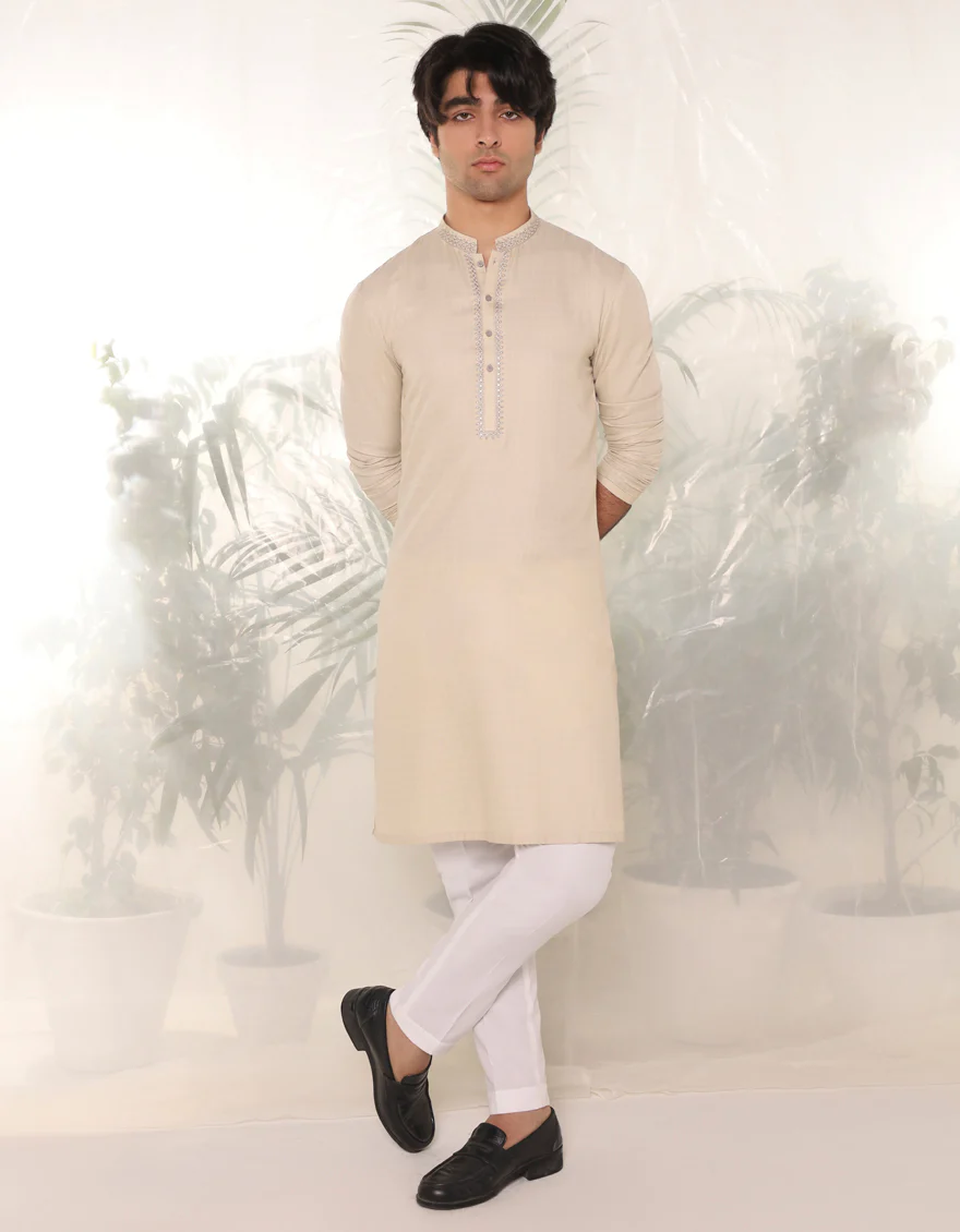 BROWN BLENDED KURTA | JTK-A-46380/S24/JJ9236-SF