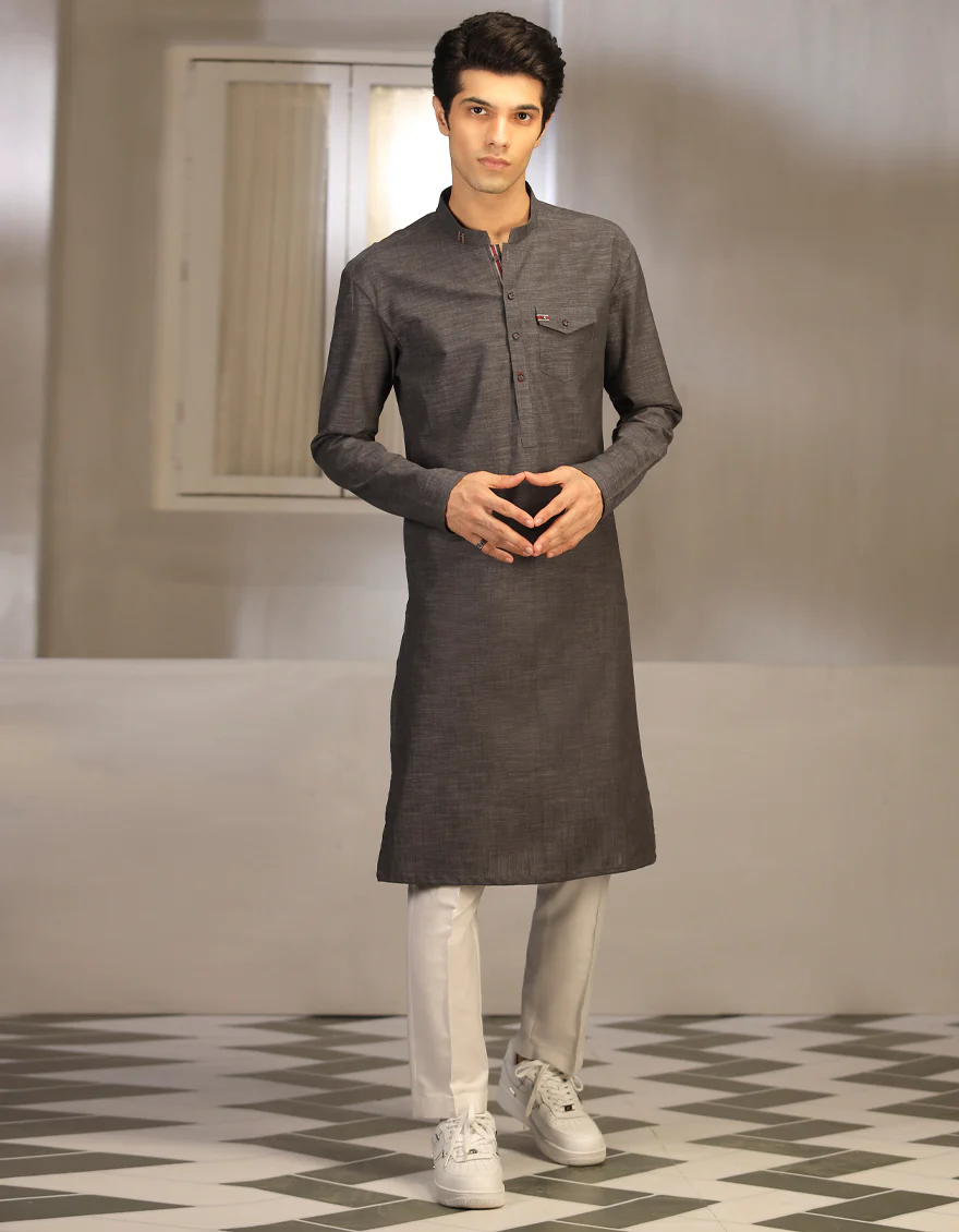 BLACK DENIM KURTA | JTK-A-US-38696/S23/JJ8701-CL