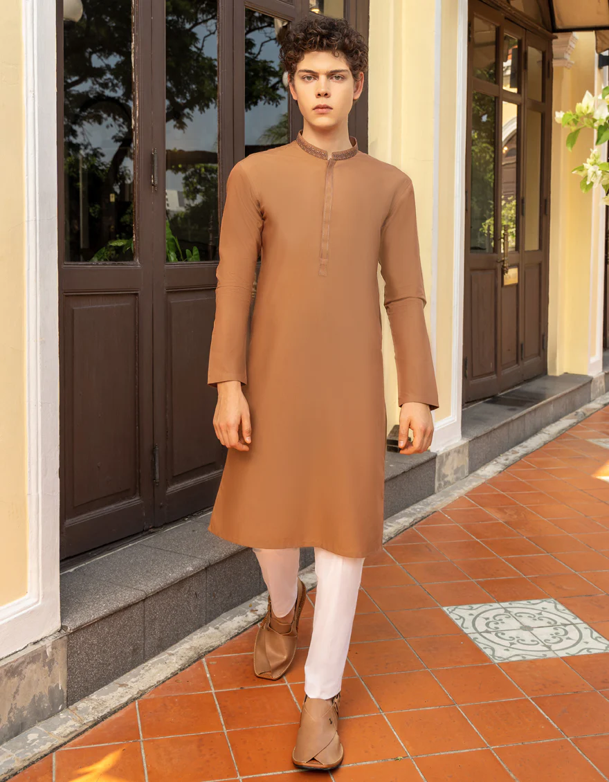 RUST BLENDED KURTA | JTK-A-US-41237/S23/JJ8254-FL