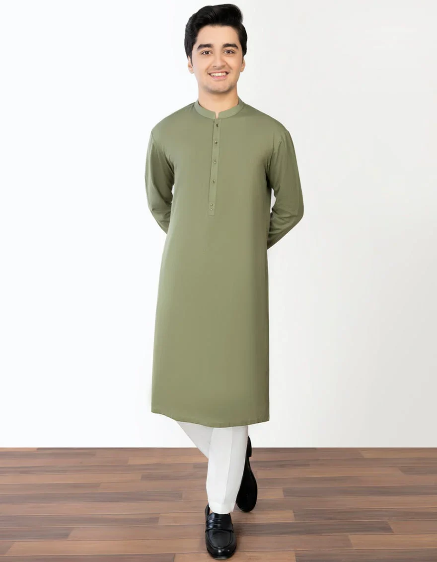 GREEN COTTON KURTA | JTK-A-US-46134/S23/DME3204-PN