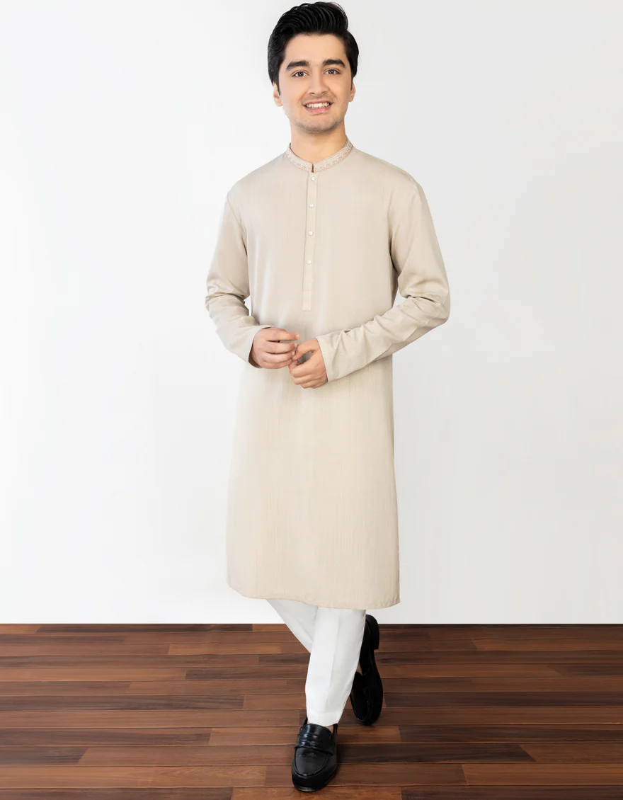 FAWN BLENDED KURTA | JTK-A-US-46135/S23/JJ8719-SF