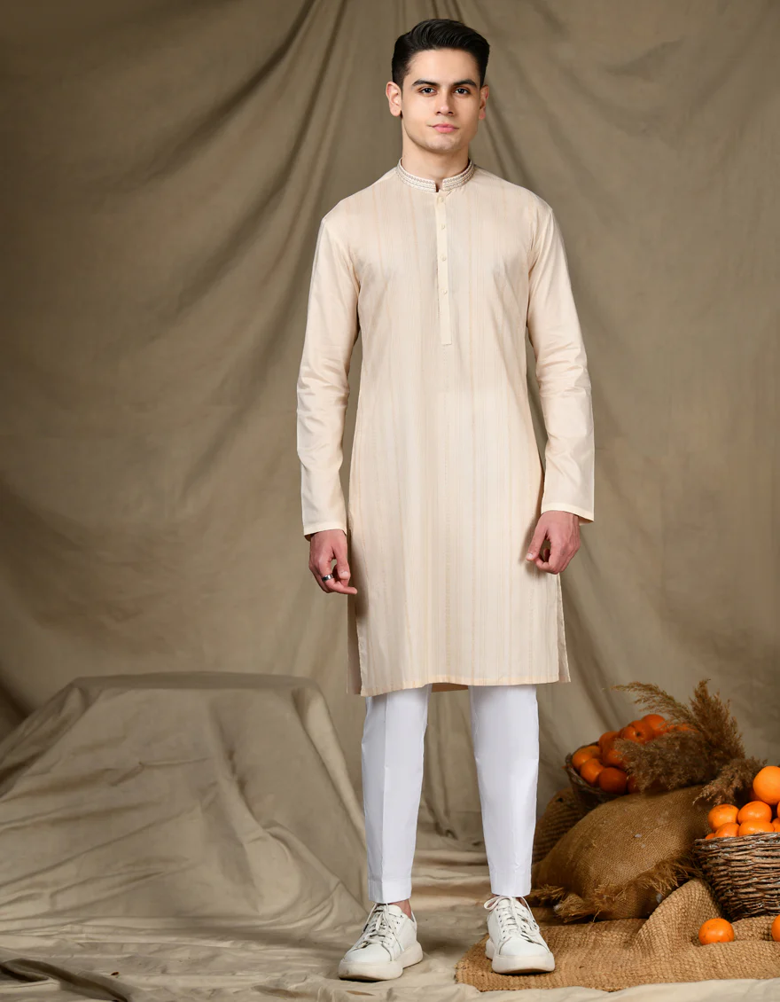 ORANGE COTTON KURTA | JTK-S-34660/S24/JJ87