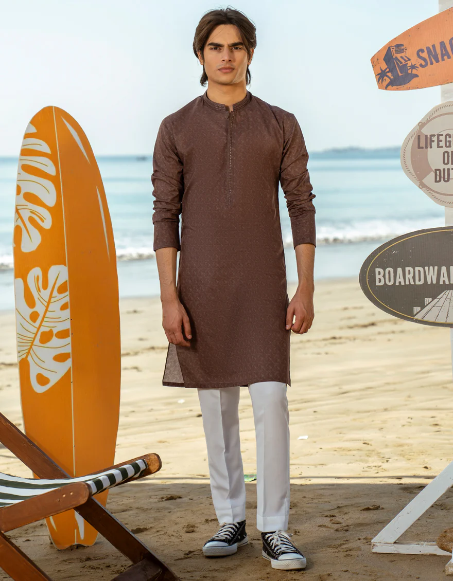 BROWN COTTON KURTA | JTK-S-50045/S25/JJ97