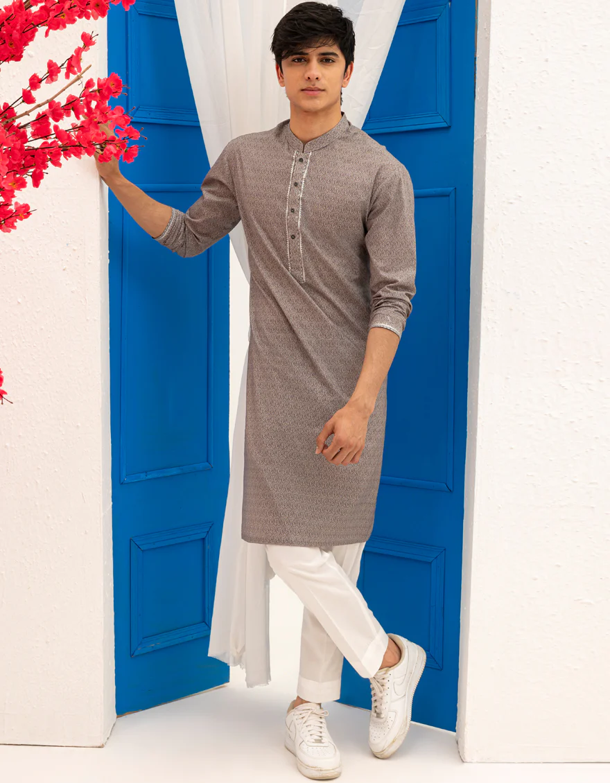 GREY COTTON KURTA | JTK-S-50133/S25/JJ9775-SF