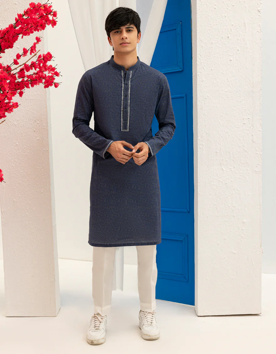 BLUE COTTON KURTA | JTK-S-50137/S25/JJ97