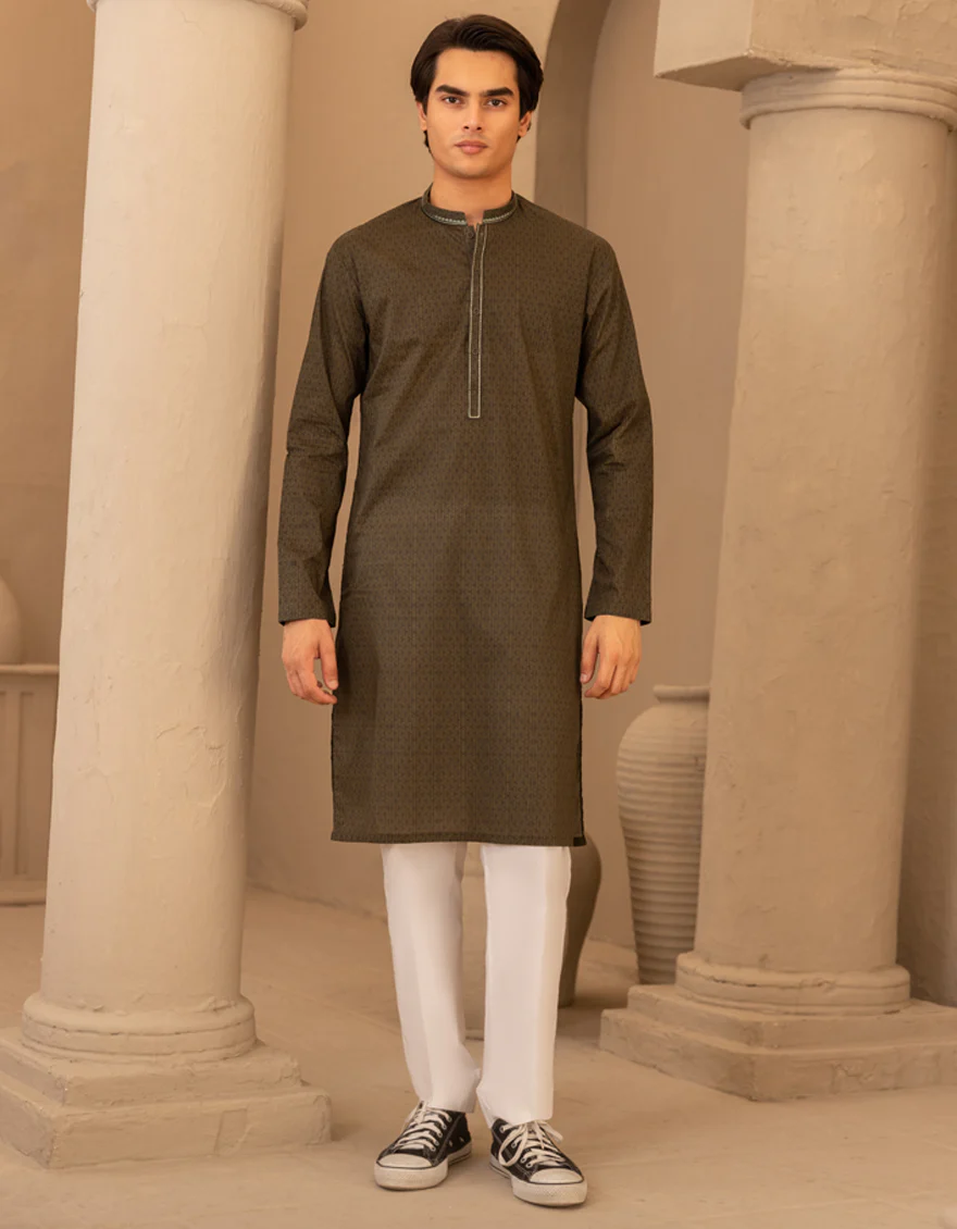 GREEN COTTON KURTA | JTK-S-50226/S25/JJ9776-SF